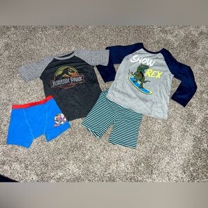 Kids miscellaneous Pajama Top And Boxer clothing bundle size 5/6